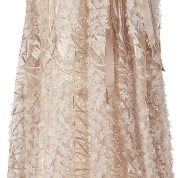 Badgley Mischka bell sleeve embroidered gown dress - Picture 4 of 7